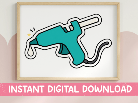 Download Hot Glue Gun Craft Sticker Design - Sticker design Collection