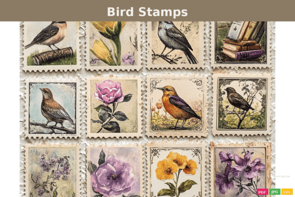 Download Vintage Bird Postage Stamps - Premium Resources