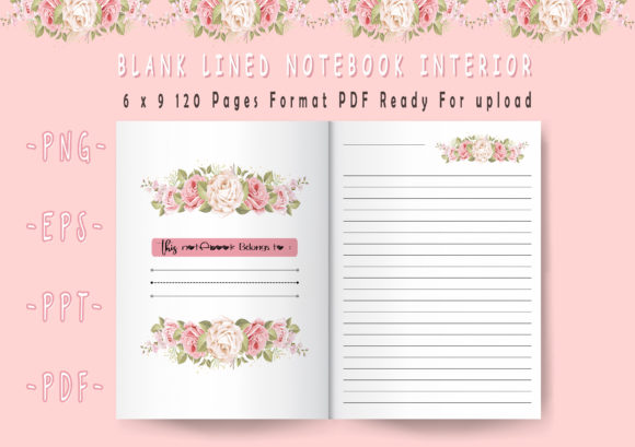 Download Blank Lined Floral Interior Notebook - Floral interior Collection