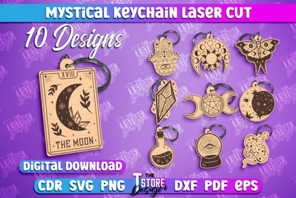 Download Mystical Keychain Laser Design Bundle - Laser design Collection